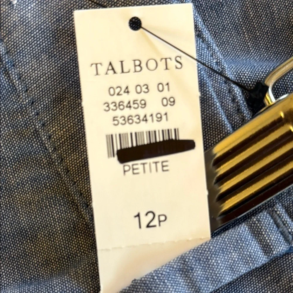 Talbots Blue 100% Cotton Perfect Cropped Ankle Pants #468